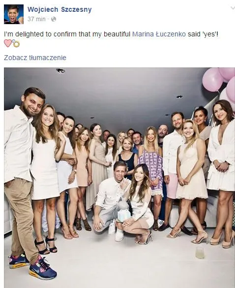Zdjęcie urodzinowe Mariny Łuczenko. screen facebook/Wojciech Szczęsny
