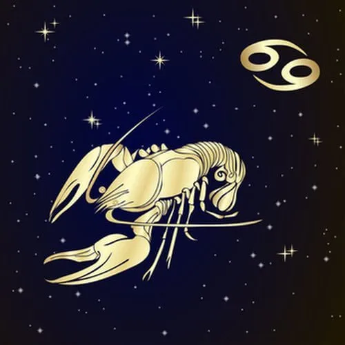 Sign of the zodiac Cancer is the starry sky, vector Illustration. Contour icon.