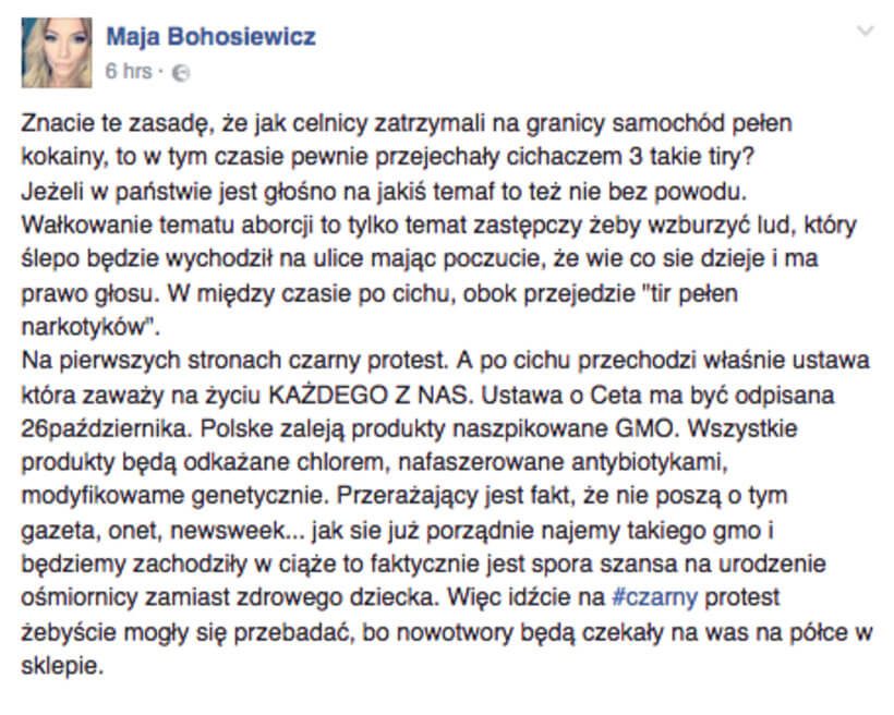 Screenshot, Facebook, @majabohosiewicz
