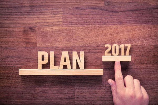 Businessman plan 2017. Business new year plans, goals and targets concept.