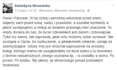 Facebook Kasia Nosowska
