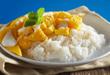 Ryż z żółtym jackfruitem i kremem kokosowym