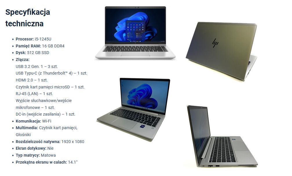 Laptop dla kobiety HP EliteBook 640 G9