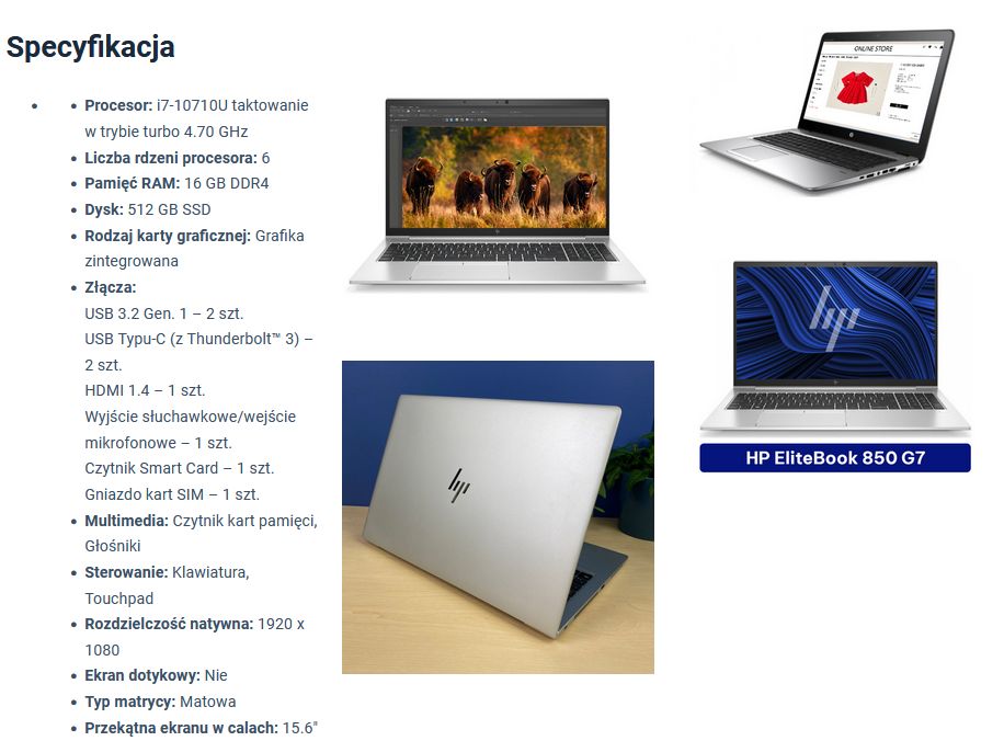 Laptop HP EliteBook 850 G7