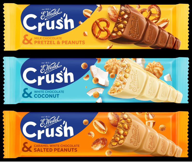 Masz crusha na Crusha? Nowe batony Wedel Crush kuszą czekoladą i chrupiącymi dodatkami